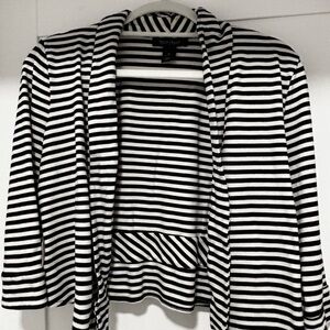 White House Black Market Black and White Striped Blazer